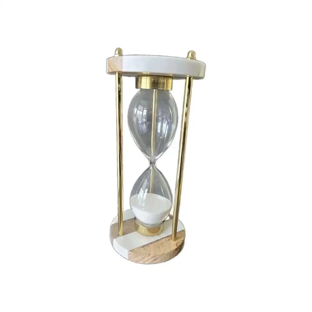 New Sand Timer Wood Marble Gold Home Office Desk Hourglass Nautical